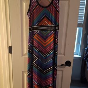 Calvin Klein Multicolor Striped Maxi Dress